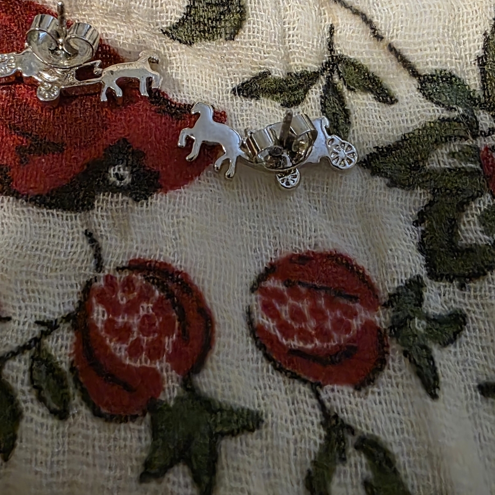 Coach Gold Horse & Carriage Earrings - Picture 6 of 10